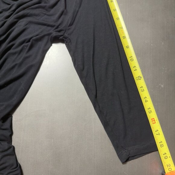 Design History Black Ruched Lightweight Long Tunic Pleated Stretch 3/4 Sleeve XL - Picture 10 of 10